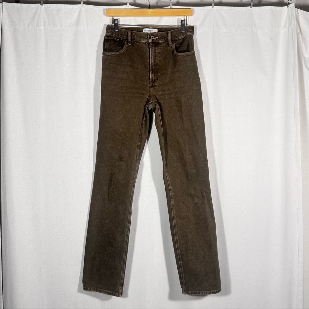Abercrombie & Fitch ’90s Straight Ultra High Rise Jeans – Dark Green